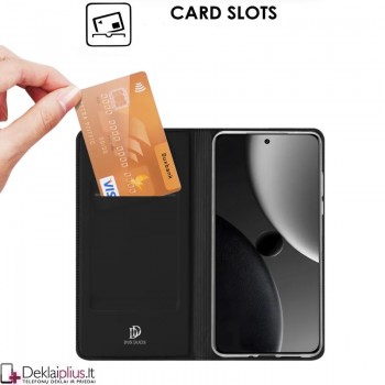 Dux Ducis Skin Pro dirbtinės odos dėklas - juodas (Xiaomi 15 Ultra)